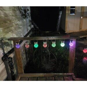 Hanging Solar Lights Outdoor, 8 Pack Decorative Cracked Glass Ball Light